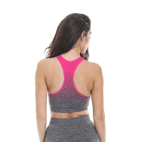 GGLTOP131 Gold's Gym Ladies Seamless Top - XS/S - Pink/Charcoal