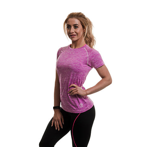 GGLTS062 Gold's Gym Ladies T-Shirt Raglan - Lilac Marl
