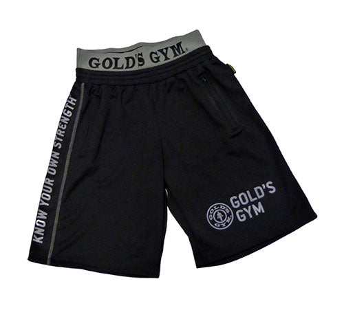 GGSHO069 Gold's Gym Mesh Short Zip Pocket - XXL - Black