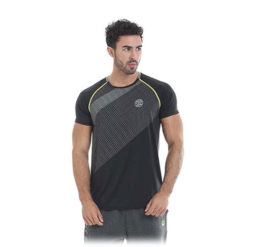 GGTS079 Gold's Gym Performance T-Shirt - Black/Grey