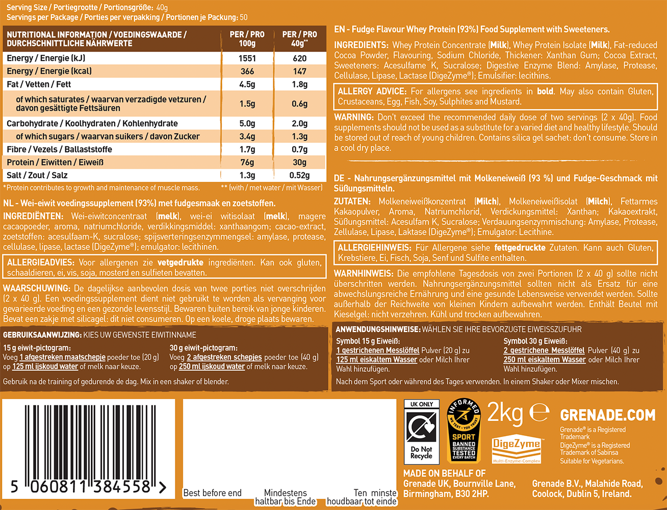 Grenade Protein - 2000 g