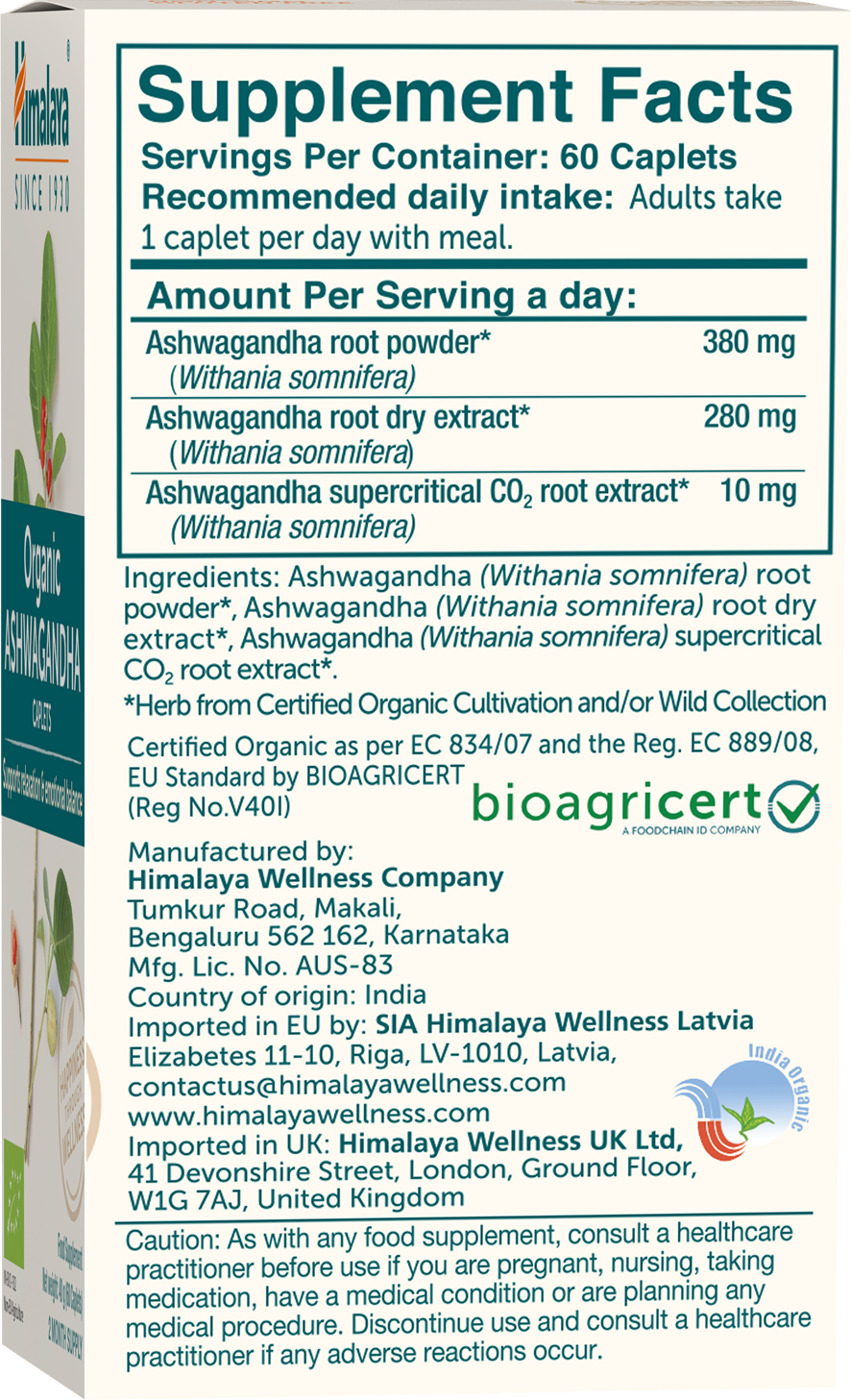 Himalaya Organic Ashwagandha - 60 caps