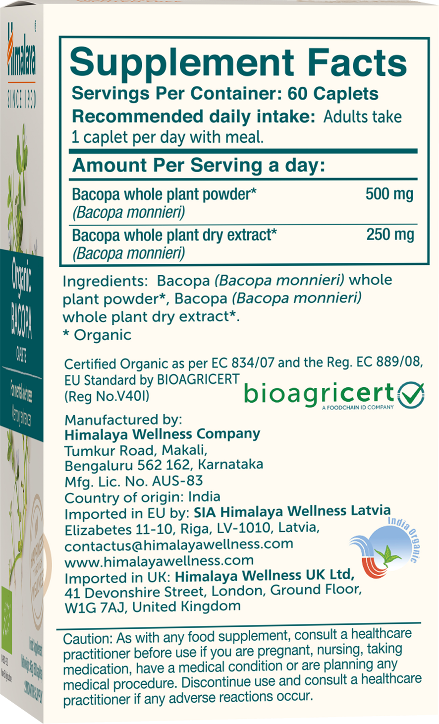 Himalaya Organic Bacopa - 60 caps