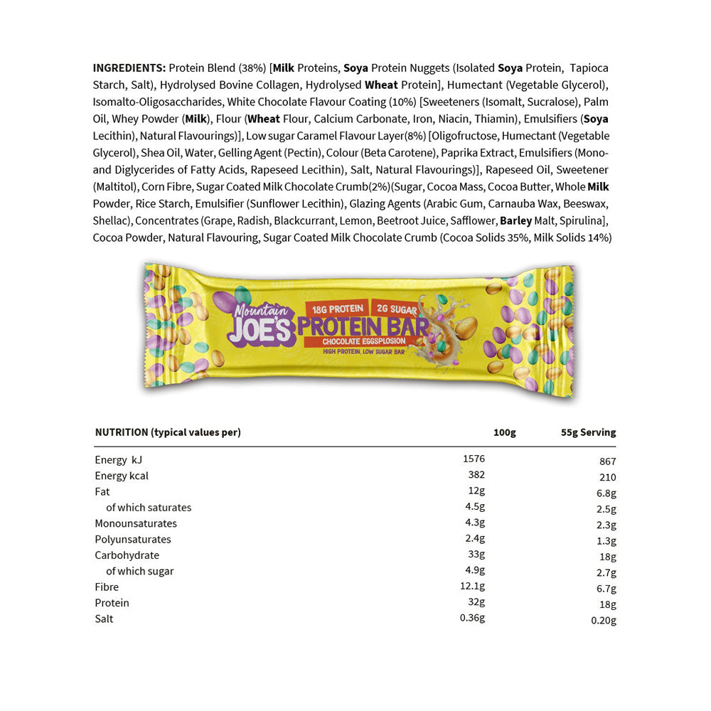 Mountain Joe's Protein Bar - 12 x 55 g