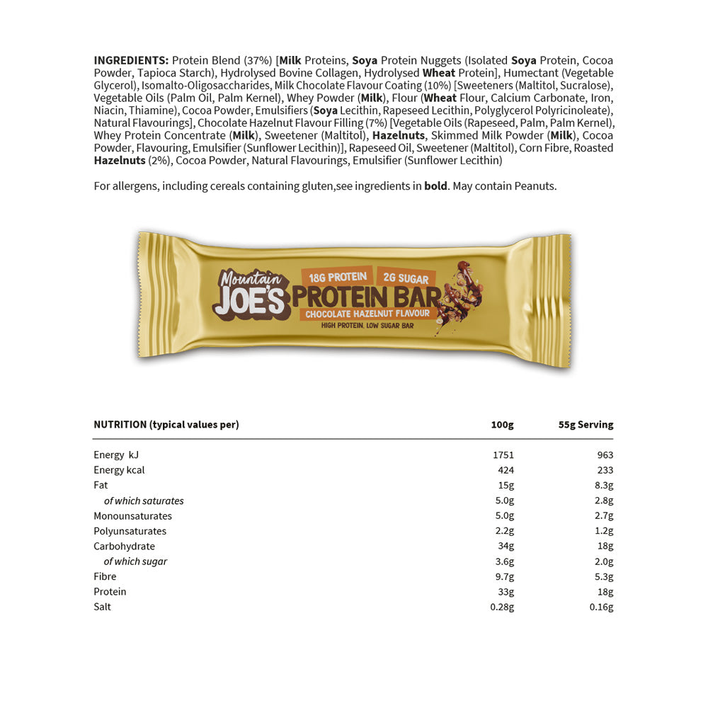 Mountain Joe's Protein Bar - 12 x 55 g