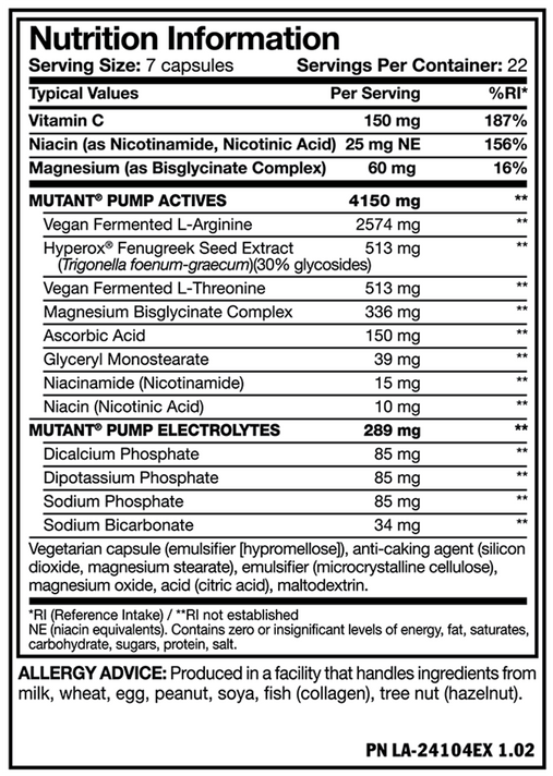 Mutant Pump - 154 caps