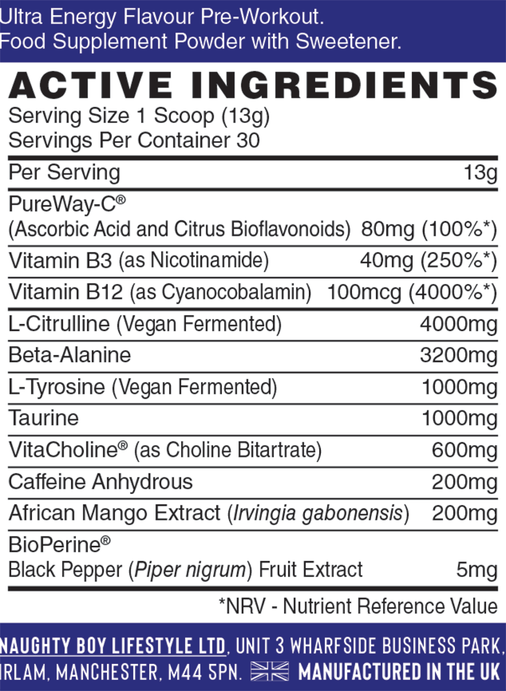 Naughty Boy Energy Pre-workout - 390 g
