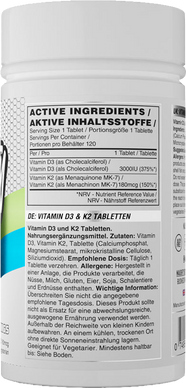 Naughty Boy Vitamin D3+K2 - 120 tabs