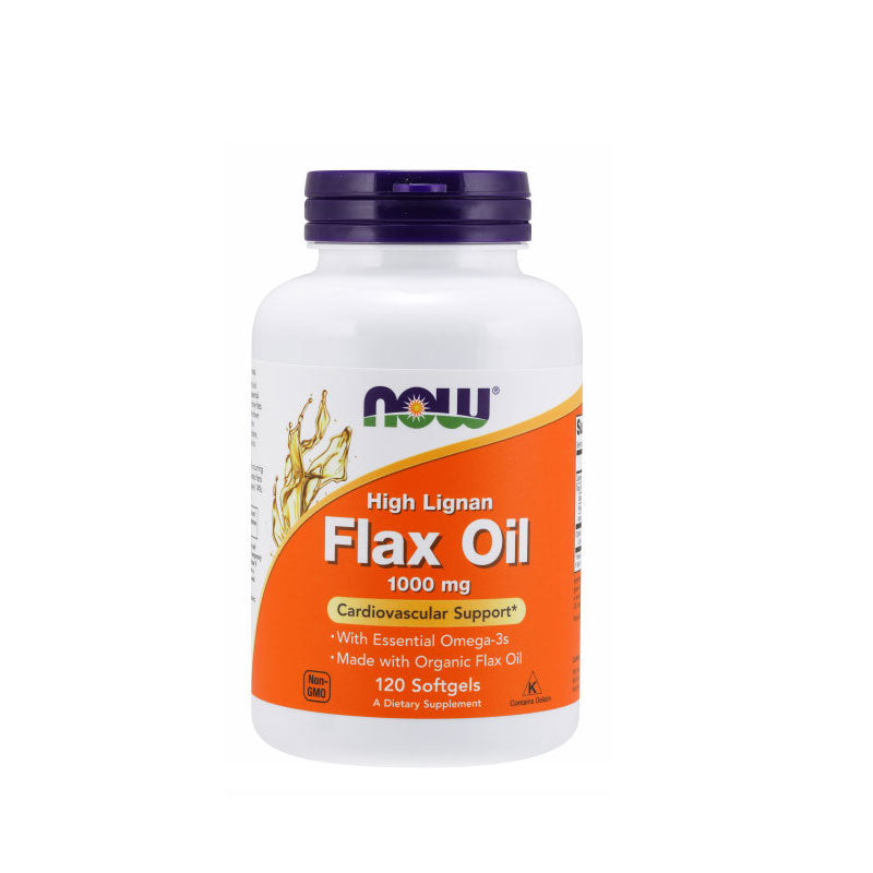 NOW Foods NOW1780 High Lignan Flax Oil Organic - 120 softgels