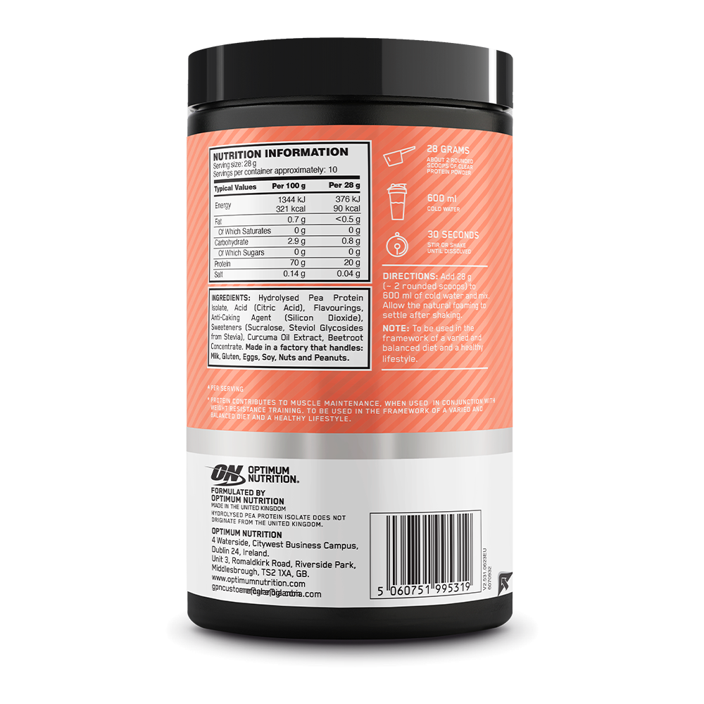 Optimum Nutrition Clear Protein 100% Plant Protein Isolate - 280 g