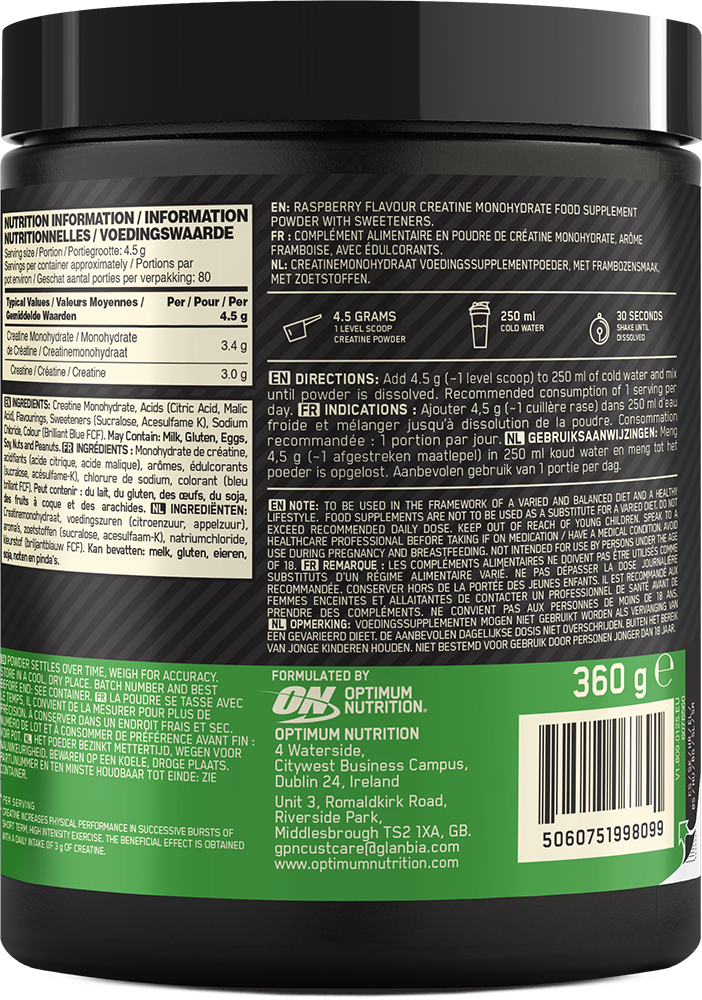 Optimum Nutrition Flavoured Micronised Creatine Powder - 360 g
