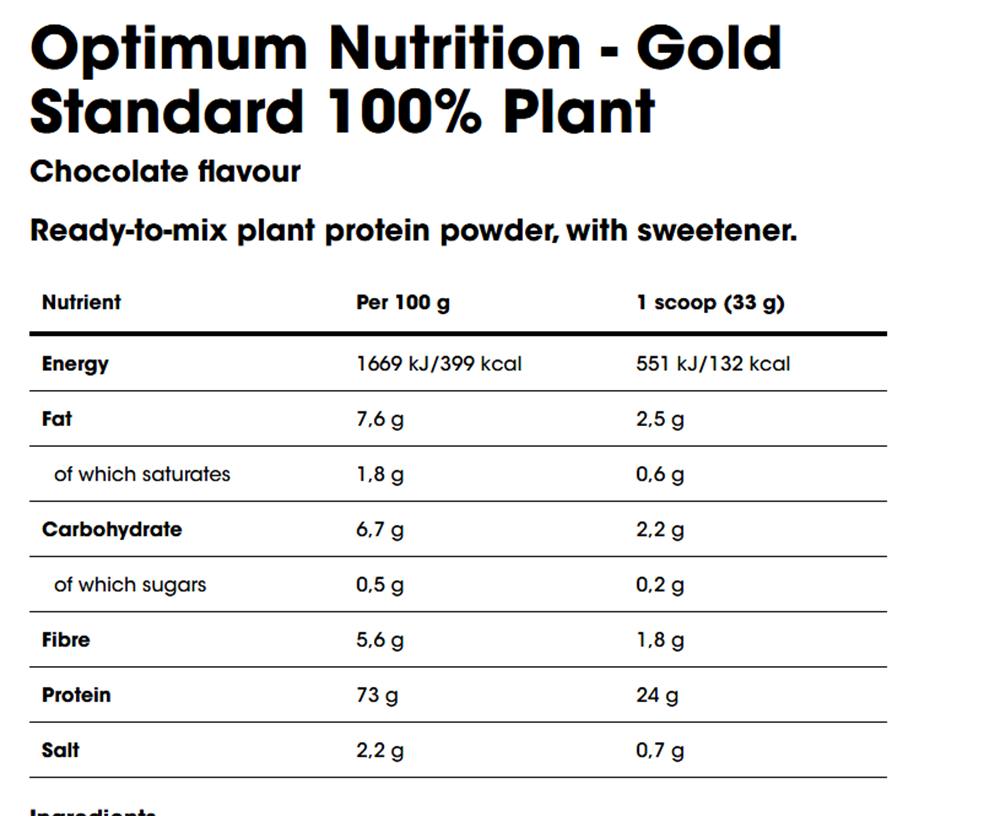 Optimum Nutrition Gold Standard 100% Plant Protein - 684 g