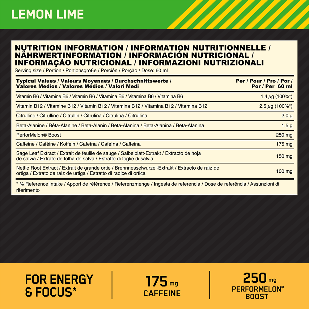 Optimum Nutrition Gold Standard Pre-workout Shot - 12 x 60 ml