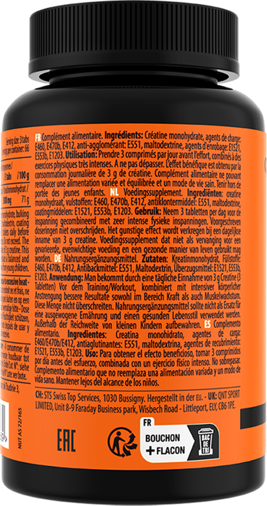 QNT Creatine Monohydrate Pure - 200 tabs