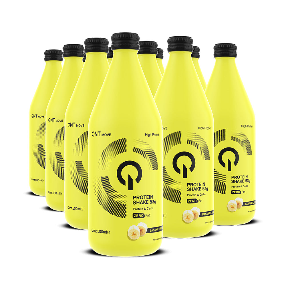 QNT Protein Shake Glass Bottle - 12 x 500 ml