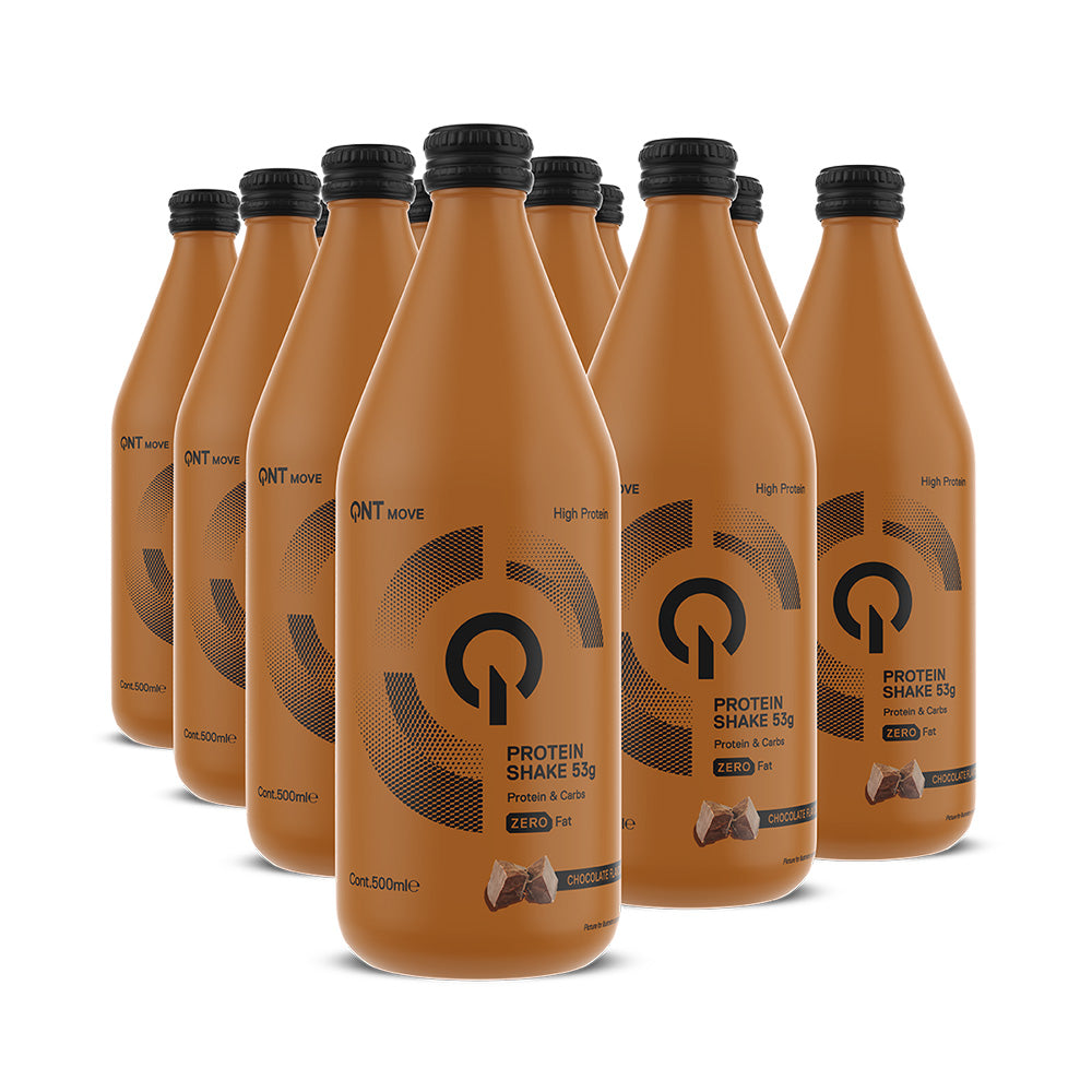 QNT Protein Shake Glass Bottle - 12 x 500 ml