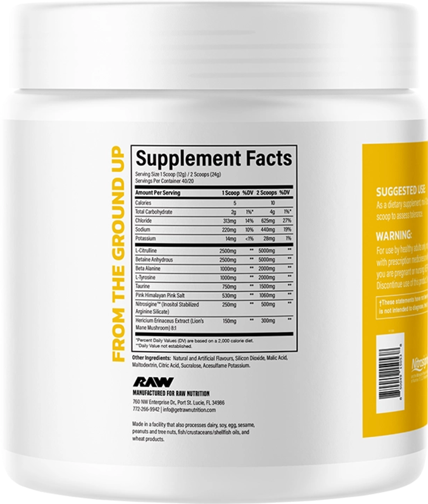 RAW Pump Non-Stim Pre-workout - 480 g