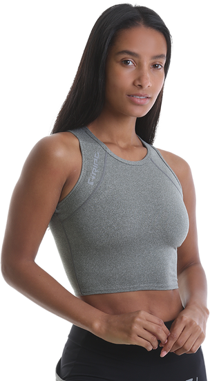 RIPT RCLTOP732 Ladies Crop Top - Grey Marl