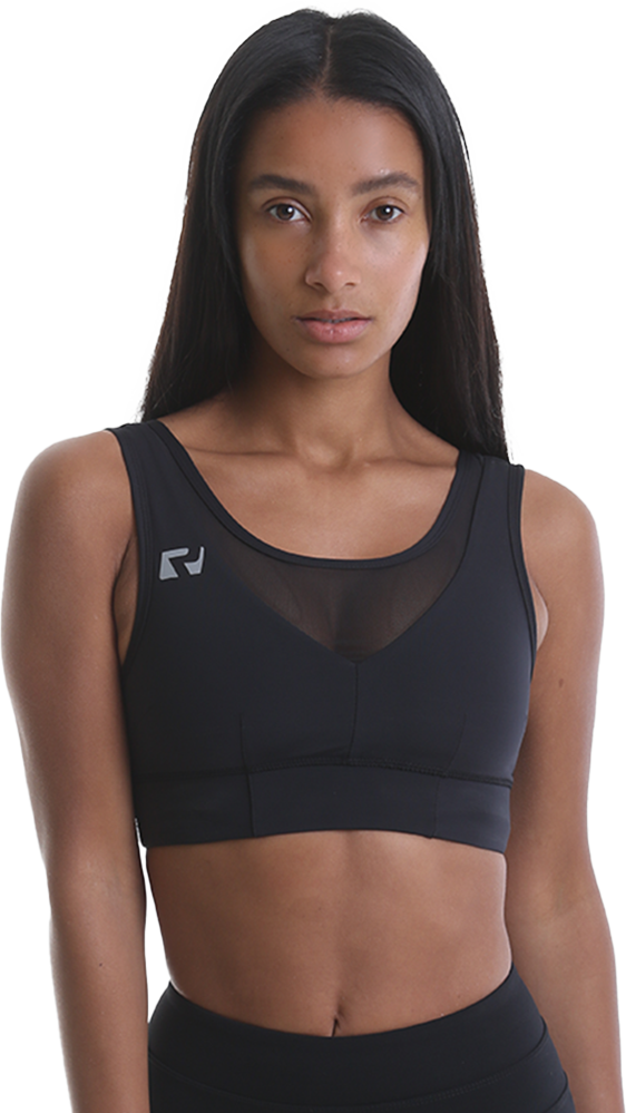 RIPT RCLTOP734 Ladies Crop Top Mesh - Black