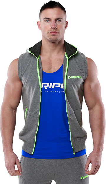 RIPT RCSWT704 Mens SL Techline Sleeve Hoodie - Grey Marl