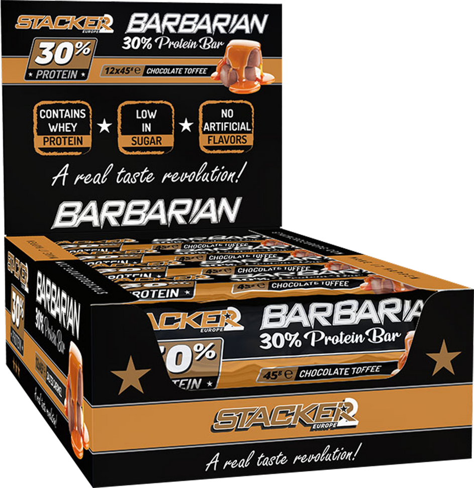 Stacker2 Barbarian 30% Protein Bar - 12 x 45 g
