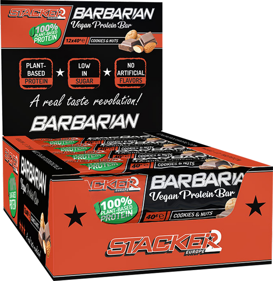 Stacker2 Barbarian Vegan Protein Bar - 12 x 40 g