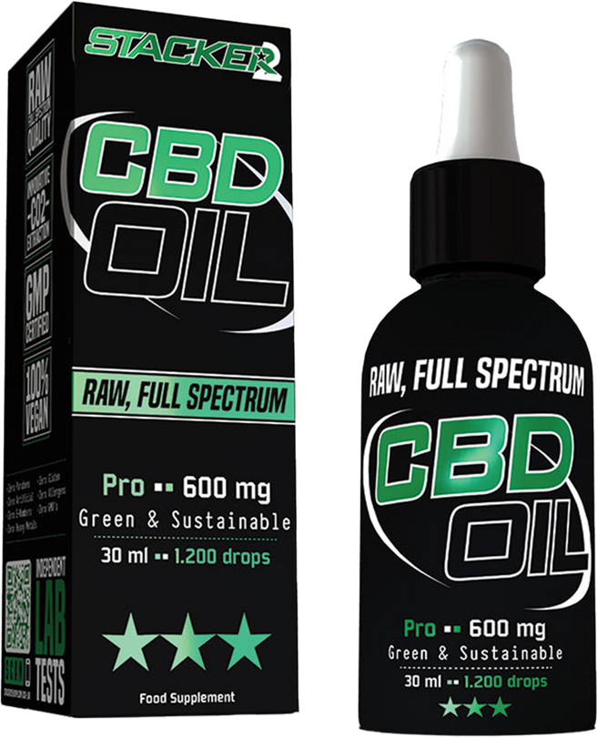 Stacker2 CBD Oil Pro - 600 mg RAW - 30 ml
