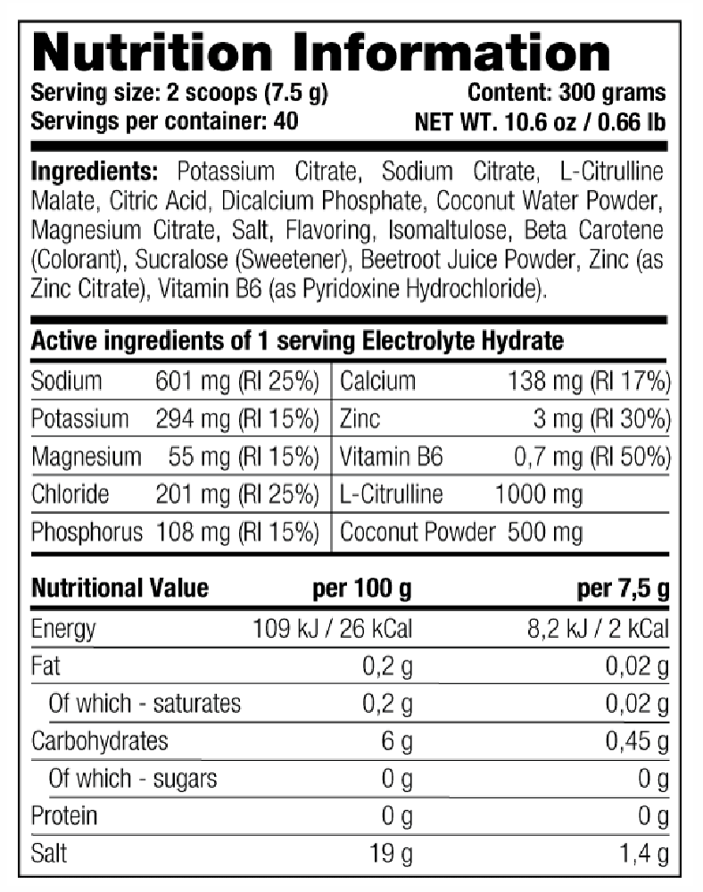 Stacker2 Electrolyte Hydrate - 300 g