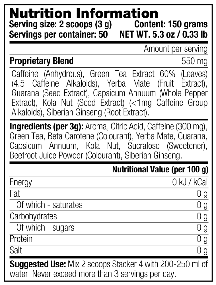 Stacker2 Stacker4 Powder - 150 g