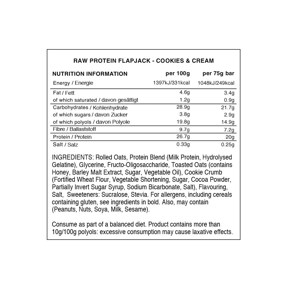 Warrior Raw Protein Flapjack - 12 x 75 g