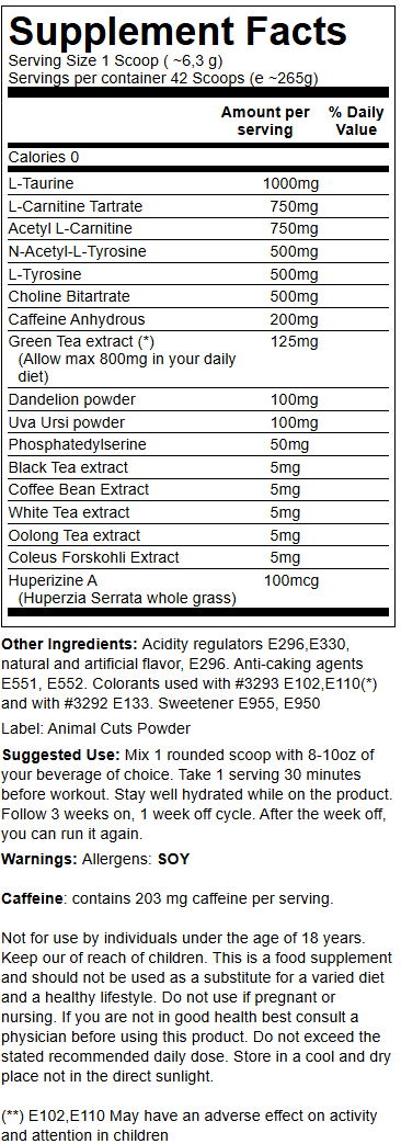 Animal Cuts Powder - 44 servings