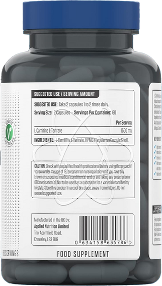 Applied Nutrition L-Carnitine 1500 - 120 caps