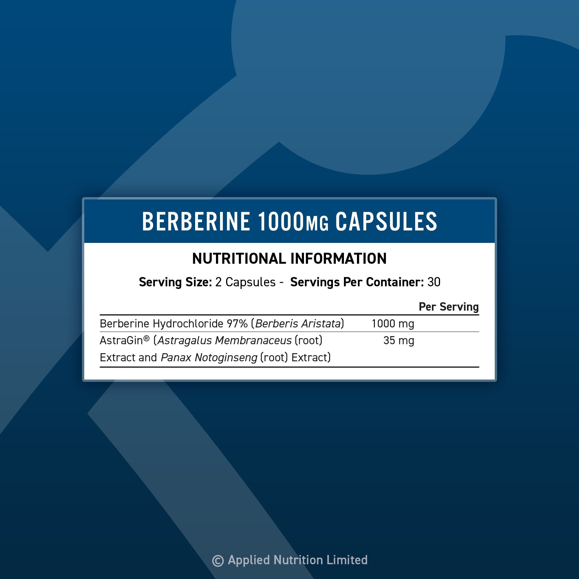 Applied Nutrition Berberine 1000 mg - 60 caps