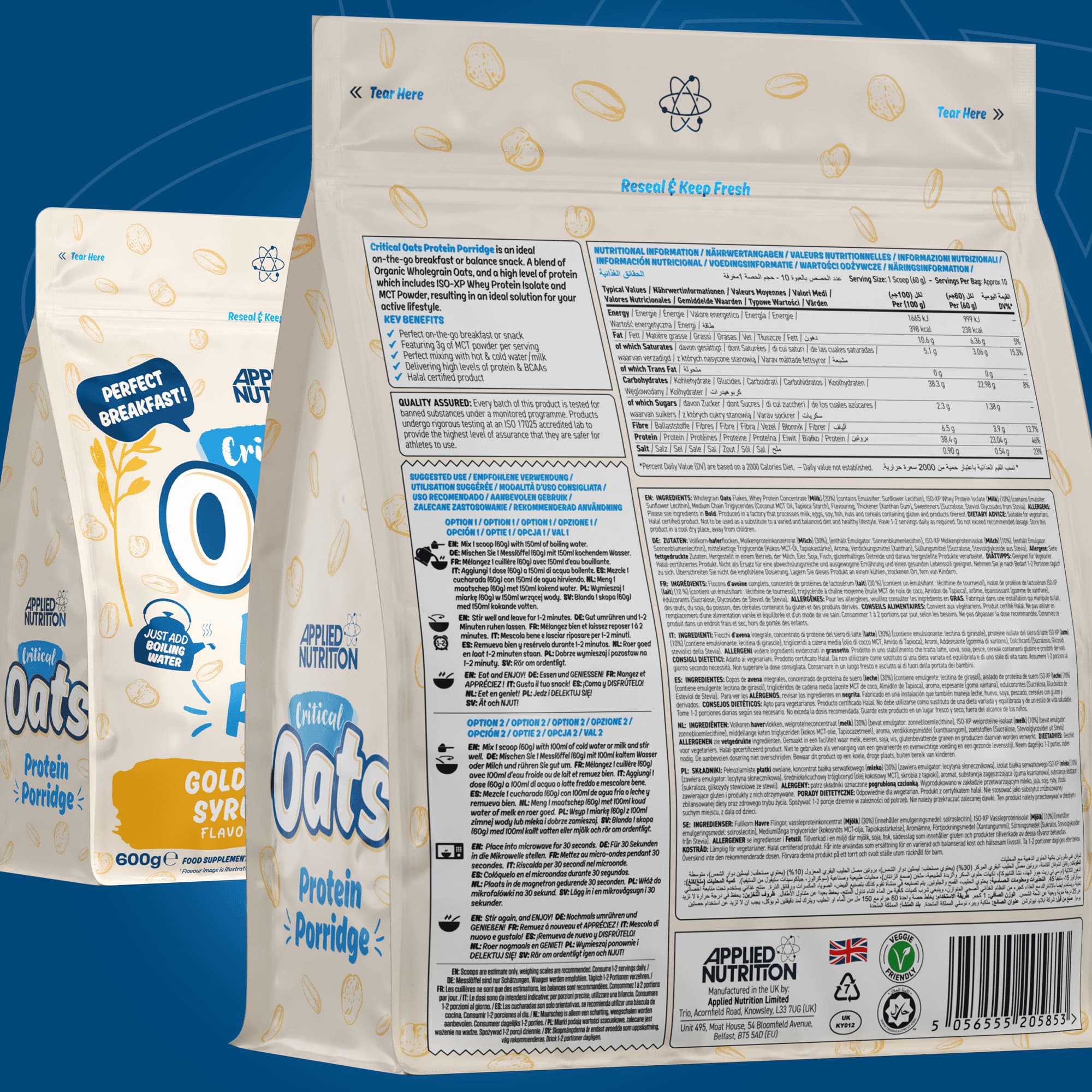 Applied Nutrition Critical Oats Protein Porridge - 600 g