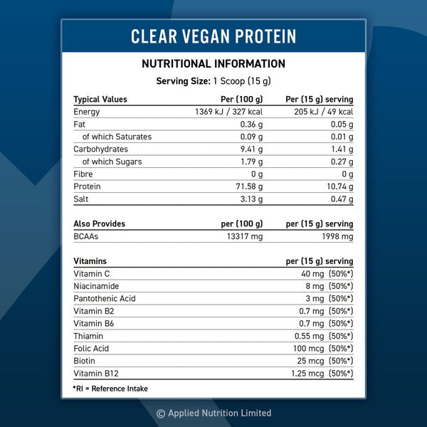 Applied Nutrition Clear Vegan Protein - 600 g