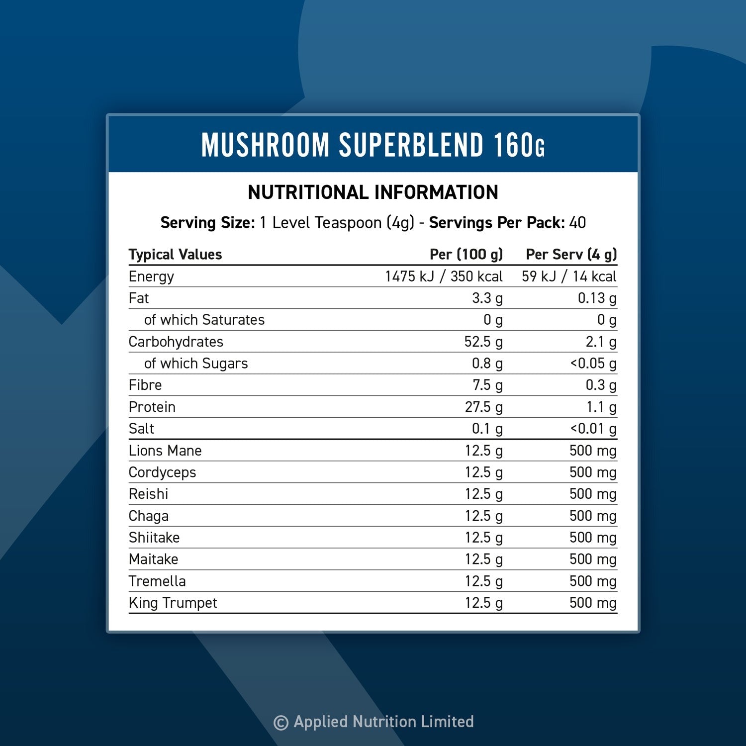Applied Nutrition Mushroom Superblend - 160 g