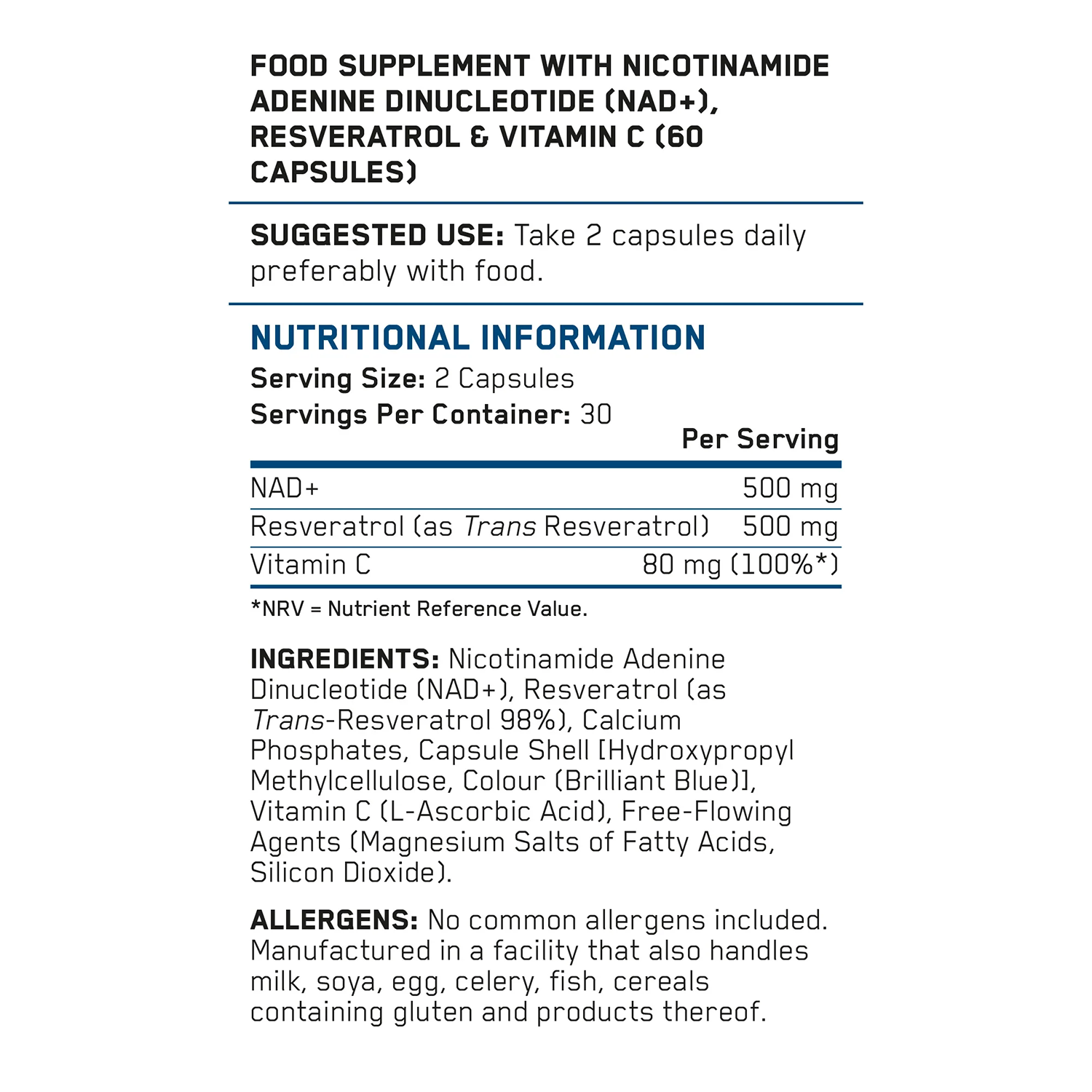 Applied Nutrition Nad+ Trans Resveratrol - 60 caps