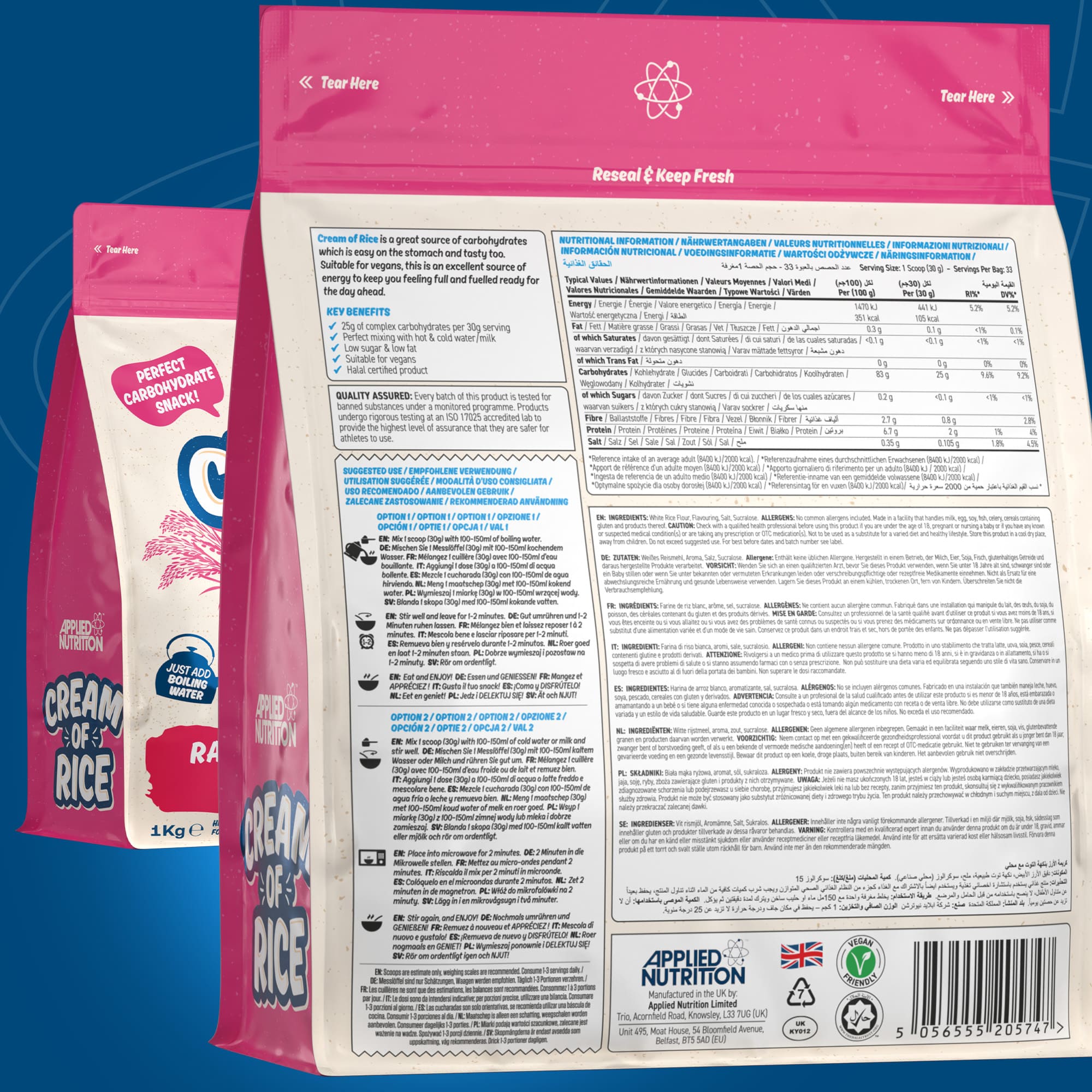 Applied Nutrition Cream of Rice - 1000 g