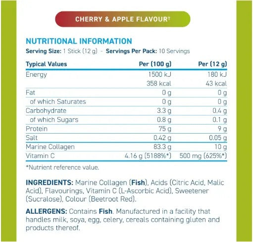 Applied Nutrition Marine Collagen Sticks - 10 x 12 g