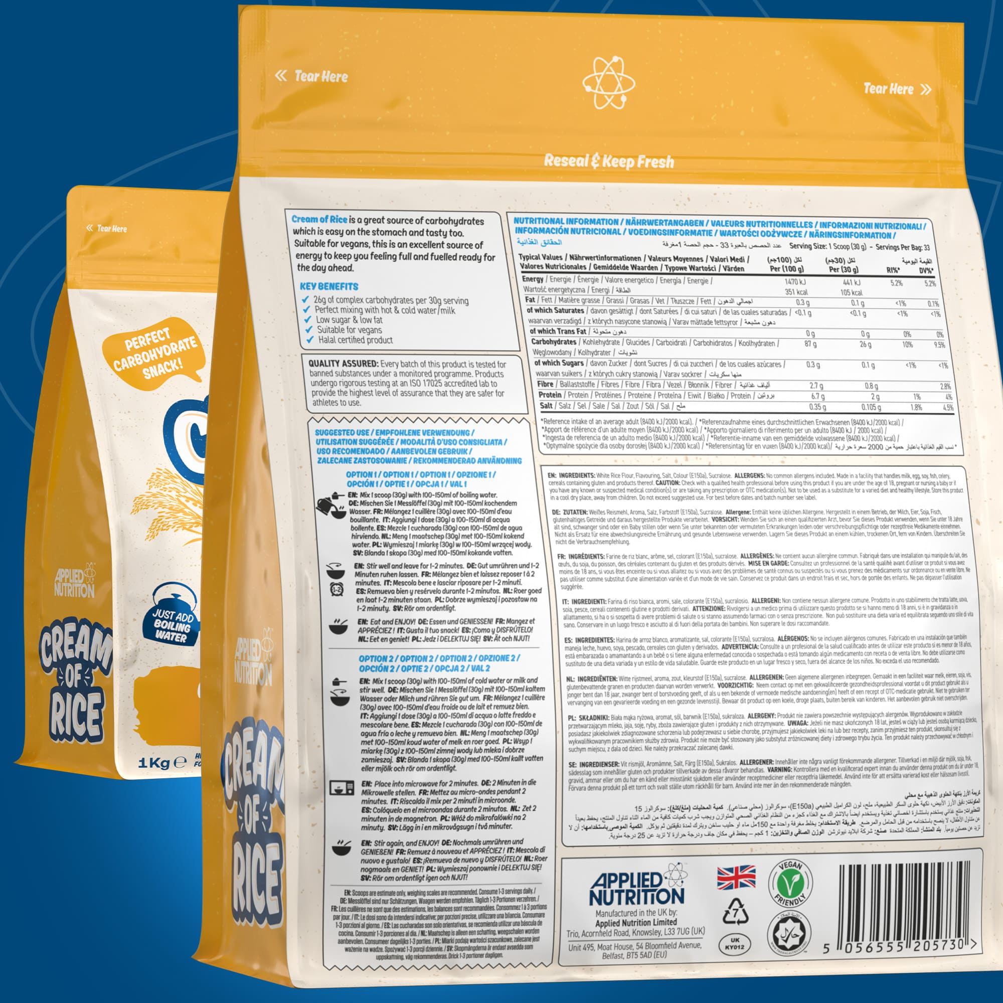 Applied Nutrition Cream of Rice - 1000 g