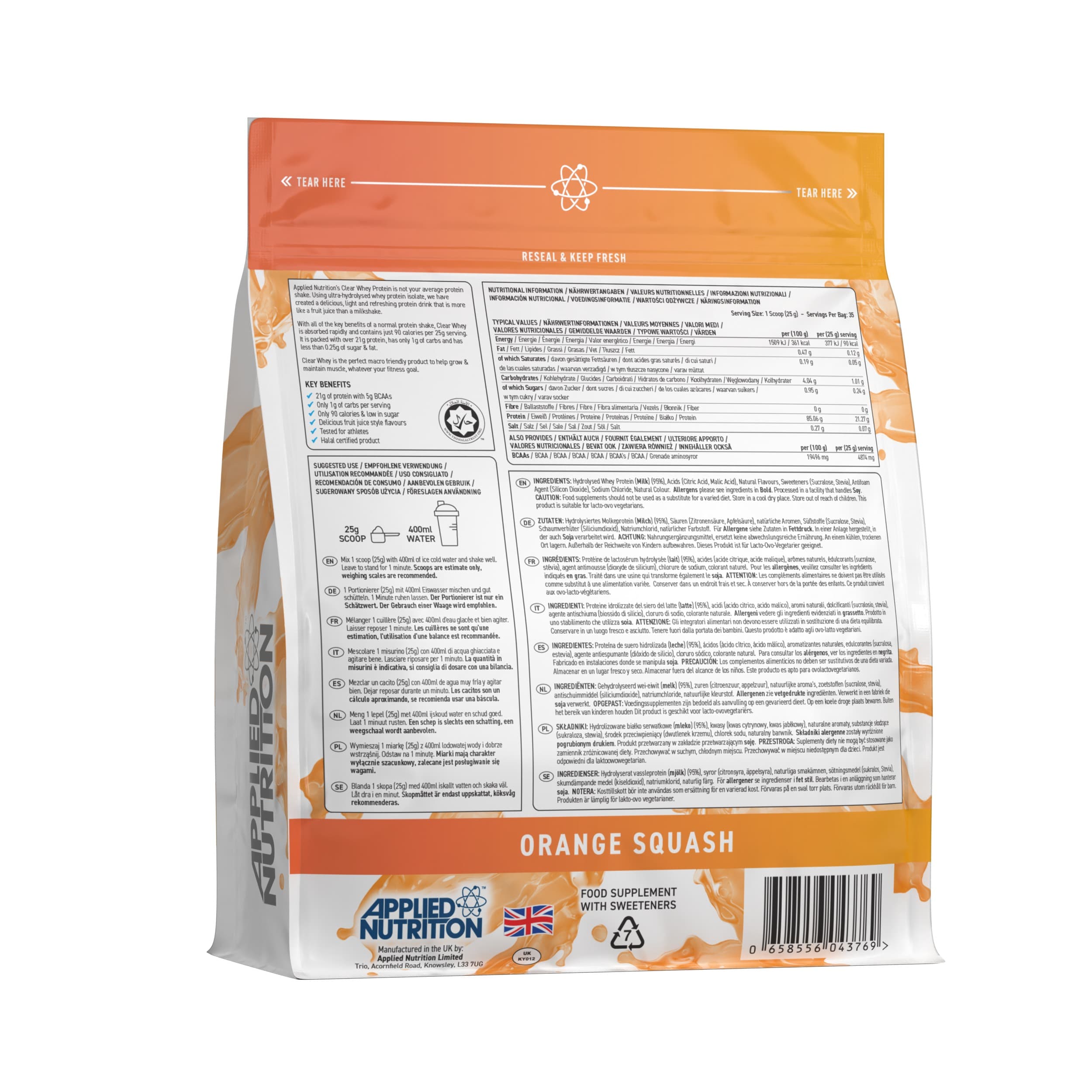 Applied Nutrition Clear Whey Protein - 875 g