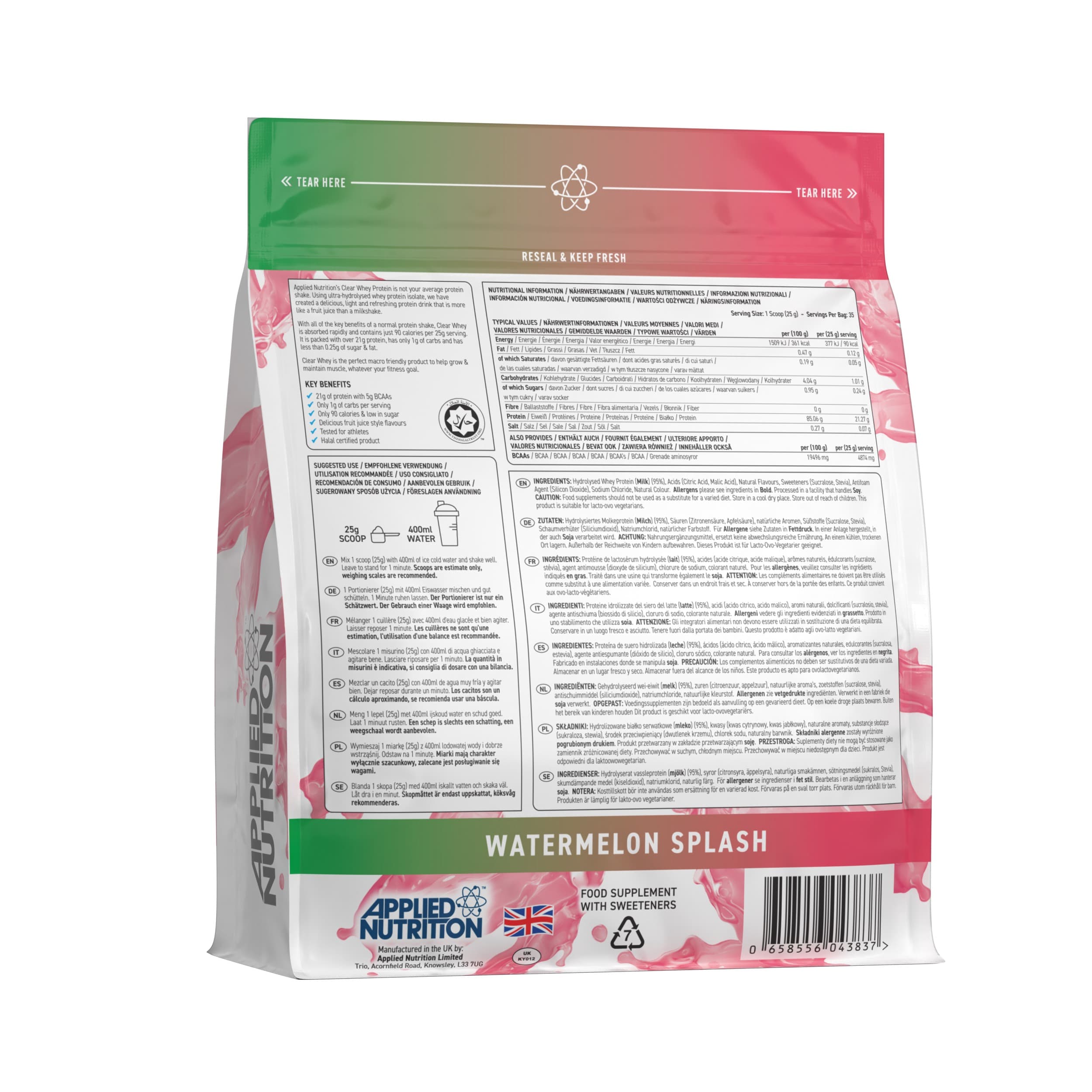 Applied Nutrition Clear Whey Protein - 875 g