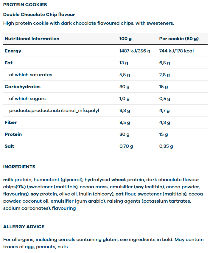 Body & Fit Protein Cookies - 12 x 50 g