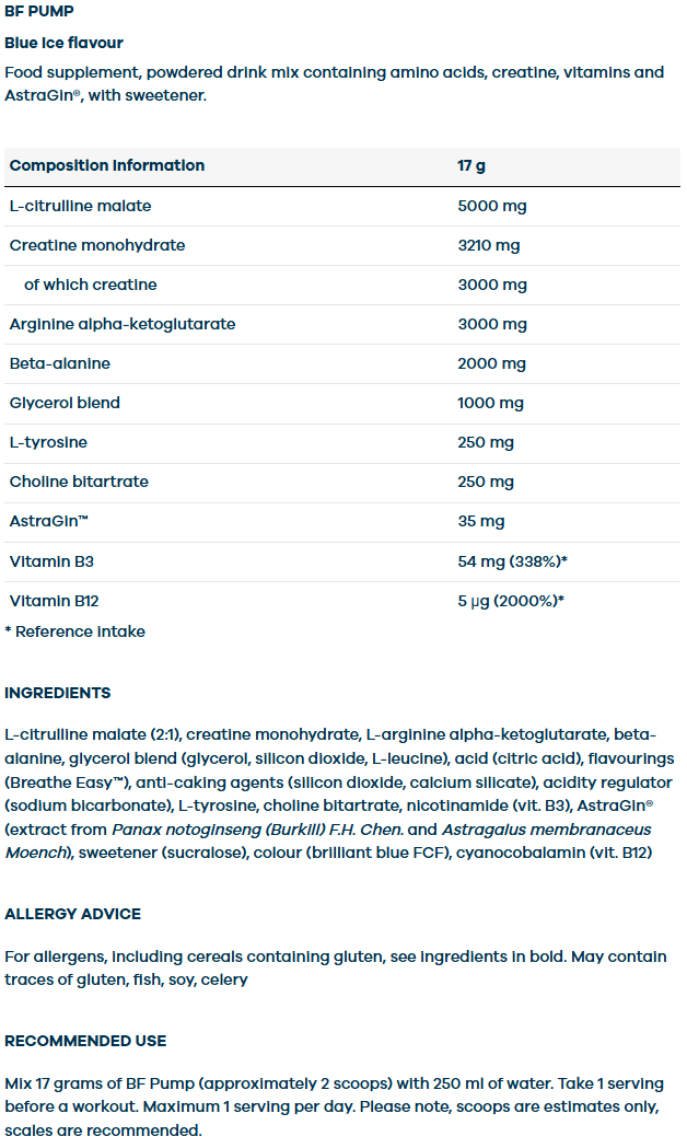 Body & Fit BF Pump Pre-workout - 340 g