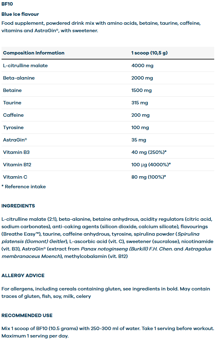 Body & Fit BF10 Pre-workout - 315 g