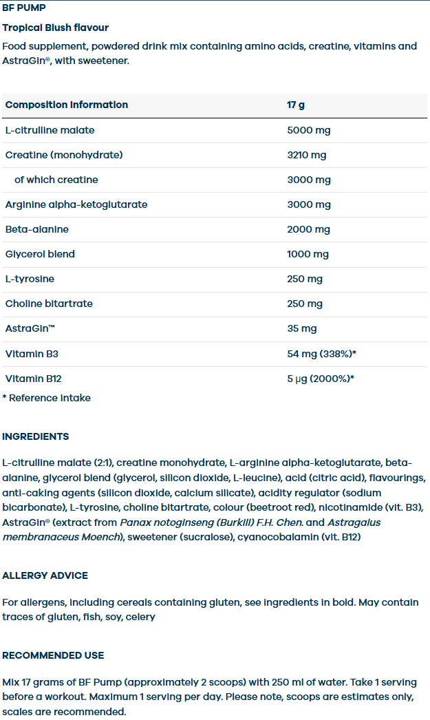 Body & Fit BF Pump Pre-workout - 340 g