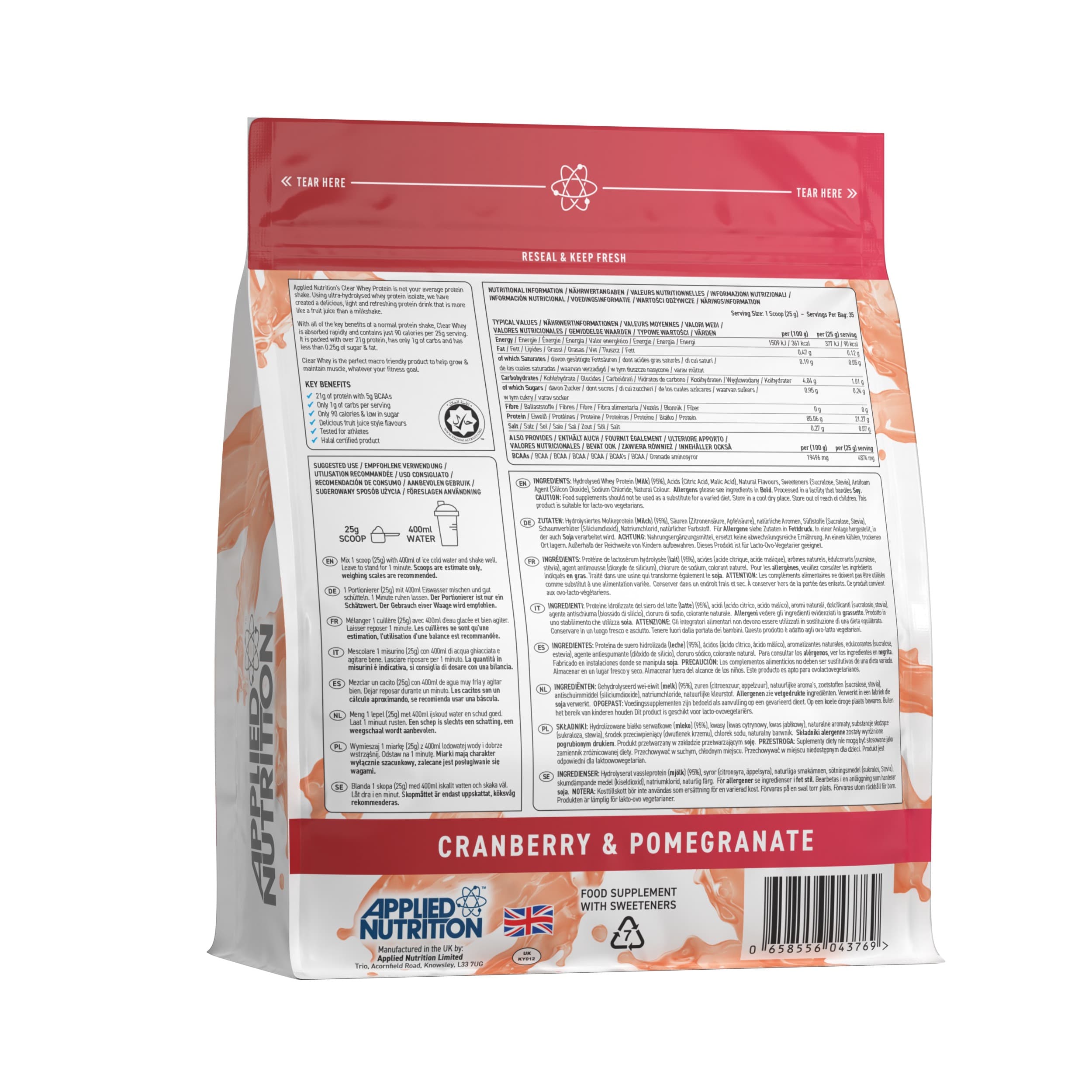 Applied Nutrition Clear Whey Protein - 875 g