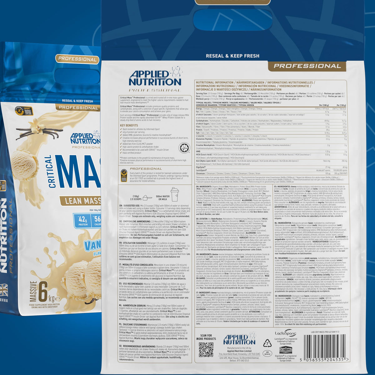 Applied Nutrition Critical Mass Professional - 6000 g