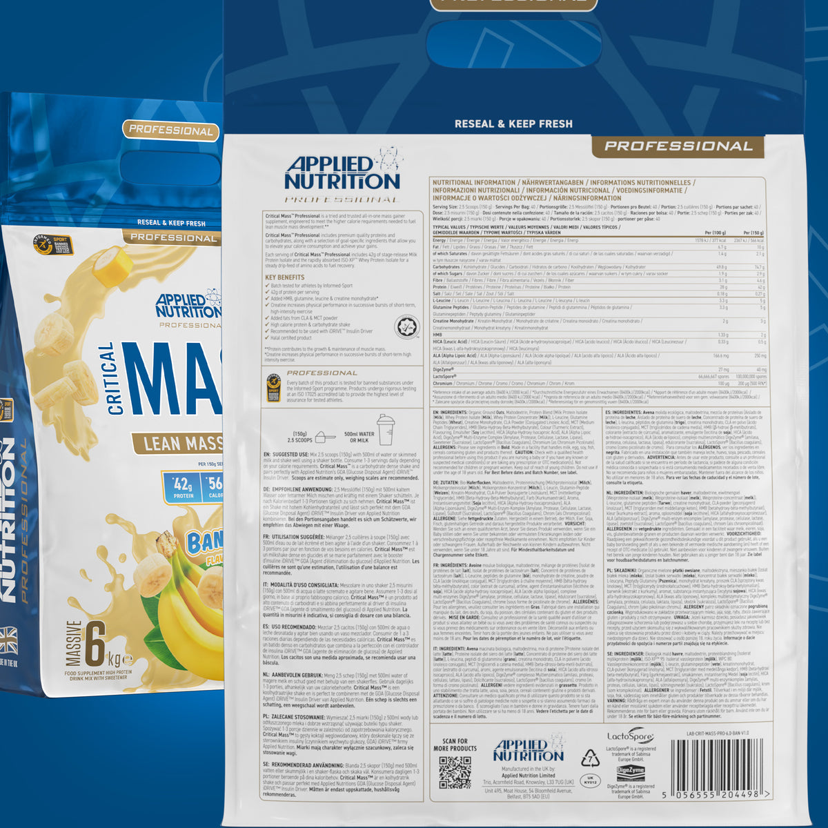 Applied Nutrition Critical Mass Professional - 6000 g