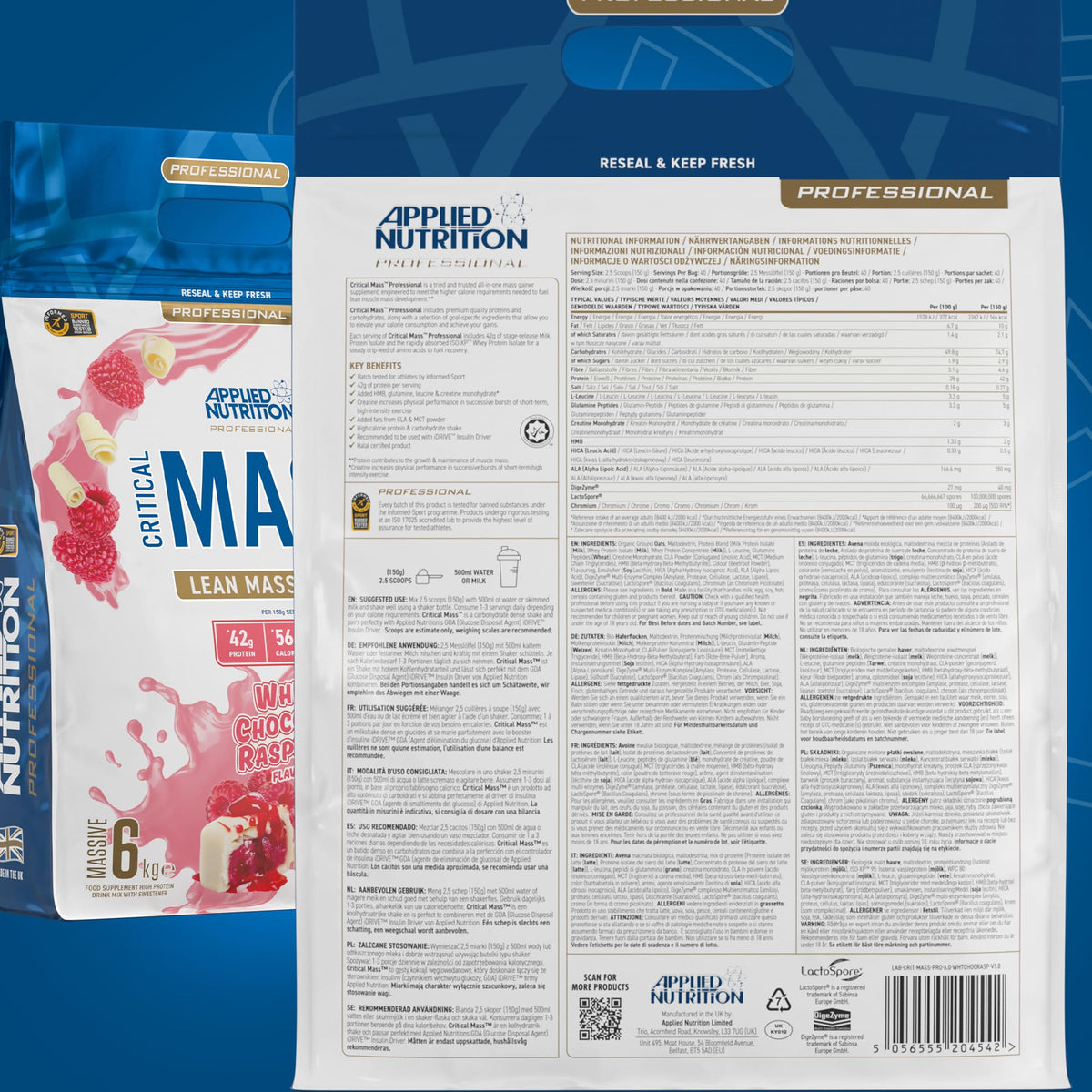 Applied Nutrition Critical Mass Professional - 6000 g
